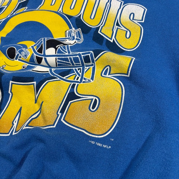 Vintage 1995 St Louis Rams Hanes Crewneck Sweatshirt Blue Mens Large NFL - Picture 2 of 7